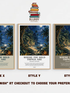 Where the Wild Things Are bookish print in frame leaning in hallway – childrens wall art