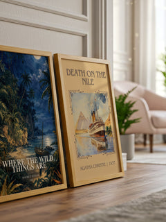 Where the Wild Things Are watercolour print framed by window – literary home decor