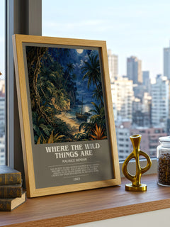 Where the Wild Things Are bookish print framed by window – literary home decor