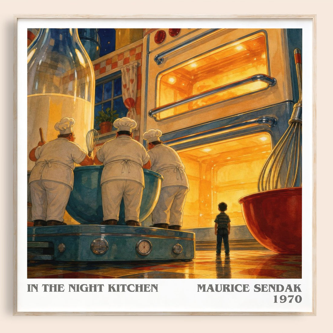 In the Night Kitchen literary book poster by Maurice Sendak – framed literary art print