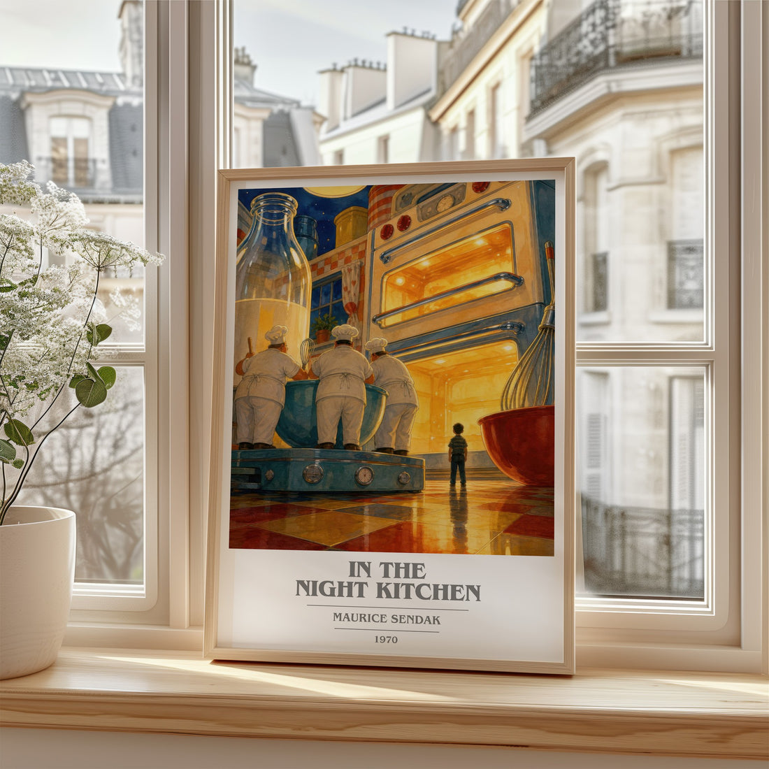 In the Night Kitchen book cover poster colour and style options – Maurice Sendak book art