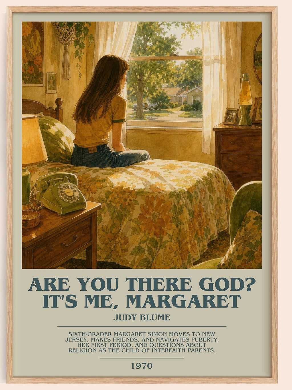 Are You There God? It's Me, Margaret bookish book poster by Judy Blume – framed literary art print