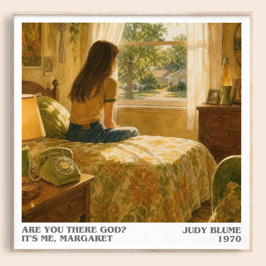 Are You There God? It's Me, Margaret literary book poster by Judy Blume – framed literary art print