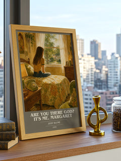 Are You There God? It's Me, Margaret book cover print framed by window – literary home decor