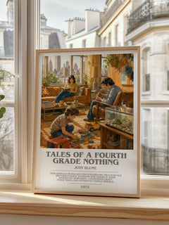 Tales of a Fourth Grade Nothing bookish poster colour and style options – Judy Blume book art