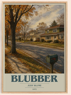 Blubber book cover book poster by Judy Blume – framed literary art print