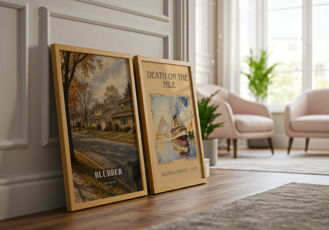 Blubber watercolour print framed by window – literary home decor
