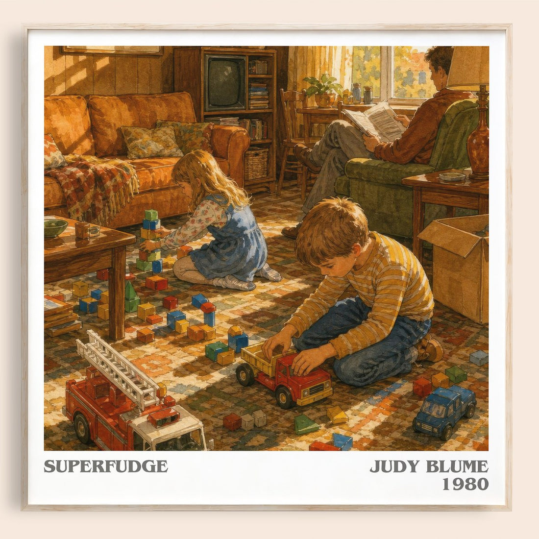 Superfudge literary book poster by Judy Blume – framed literary art print