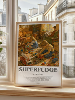 Superfudge bookish poster colour and style options – Judy Blume book art