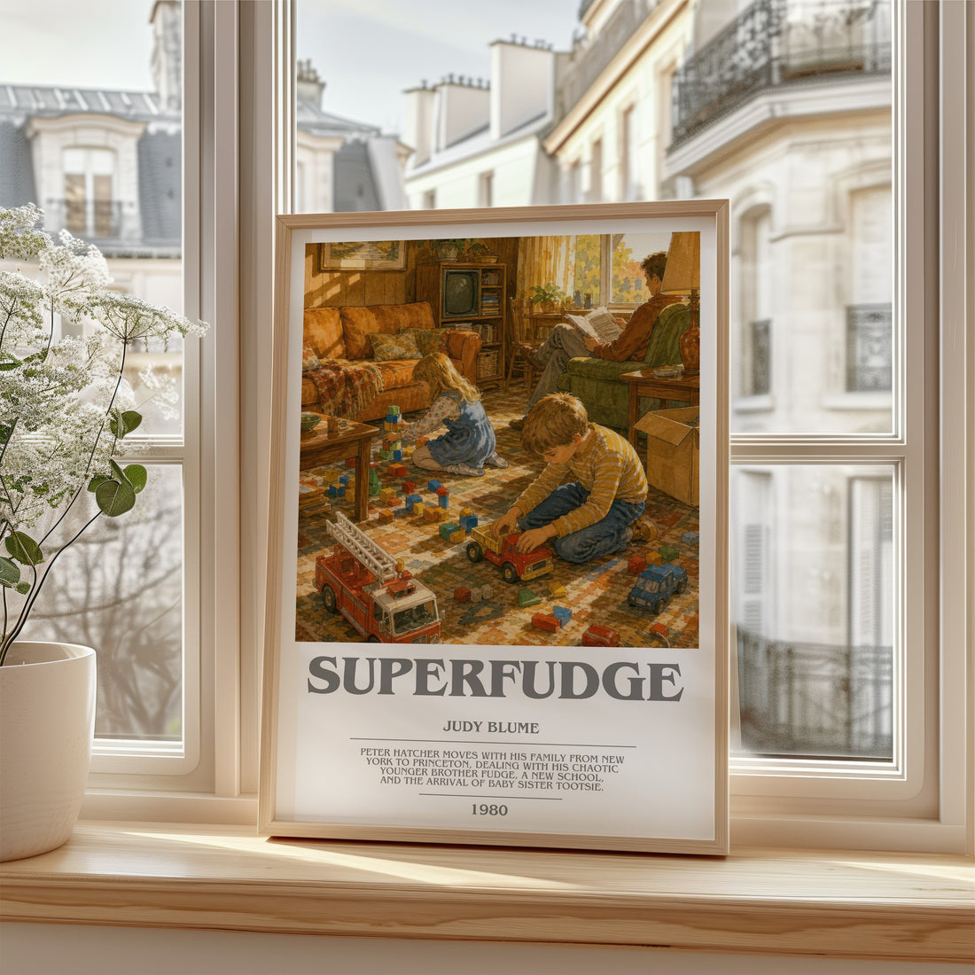 Superfudge bookish poster colour and style options – Judy Blume book art