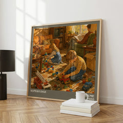 Superfudge literary print framed by window – literary home decor