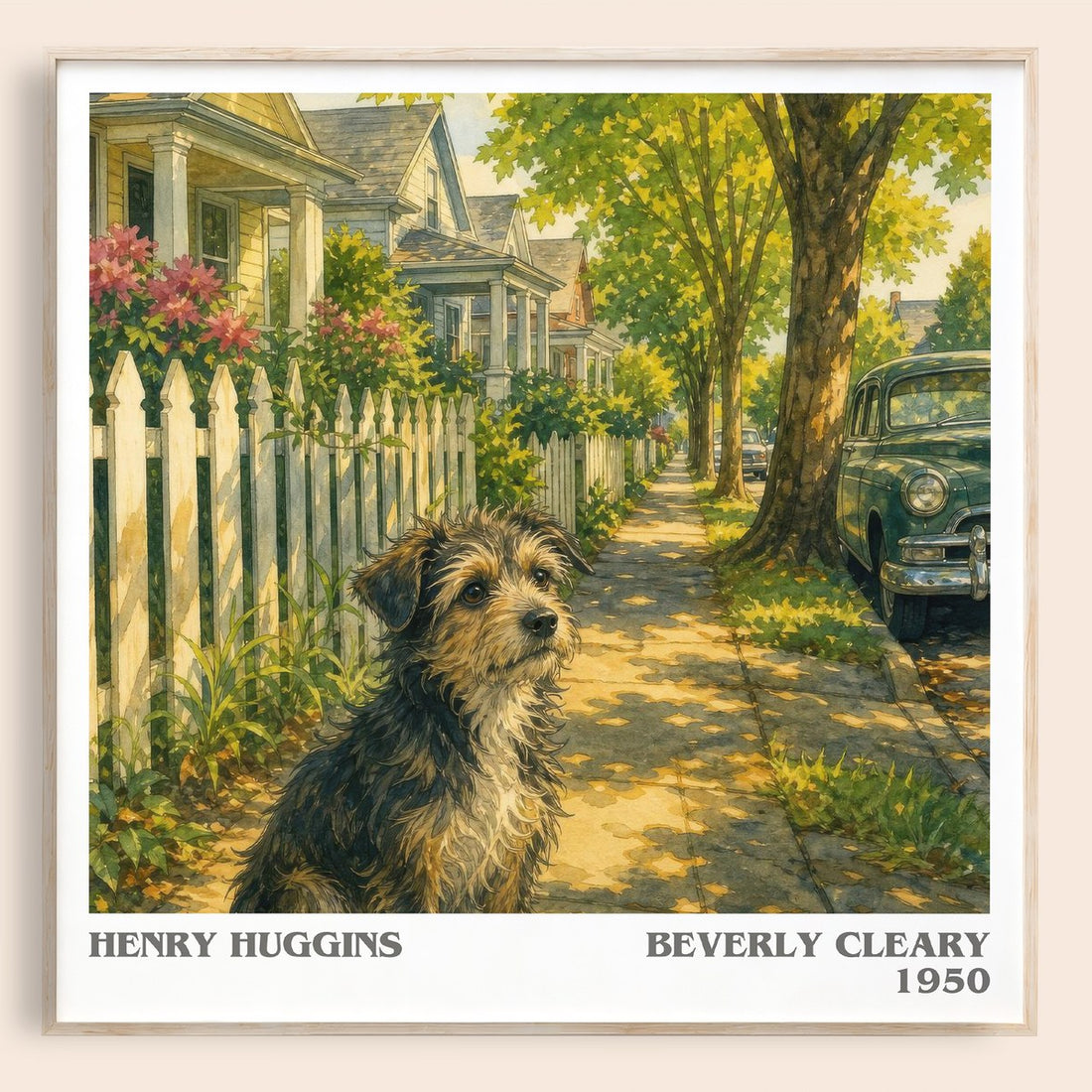 Henry Huggins literary book poster by Beverly Cleary – framed literary art print