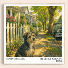 Henry Huggins literary book poster by Beverly Cleary – framed literary art print