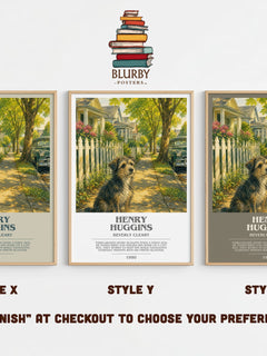 Henry Huggins bookish print in frame leaning in hallway – childrens wall art