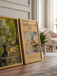 Henry Huggins watercolour print framed by window – literary home decor
