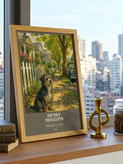 Henry Huggins book cover print framed by window – literary home decor