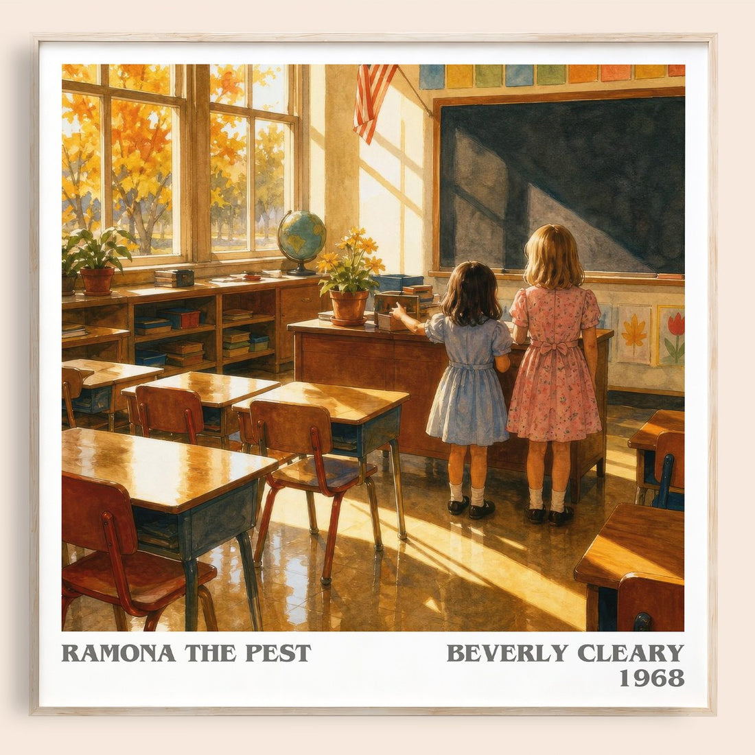 Ramona the Pest literary book poster by Beverly Cleary – framed literary art print