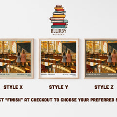 Ramona the Pest literary print in frame leaning in hallway – childrens wall art