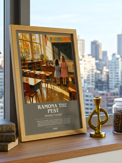 Ramona the Pest bookish print framed by window – literary home decor