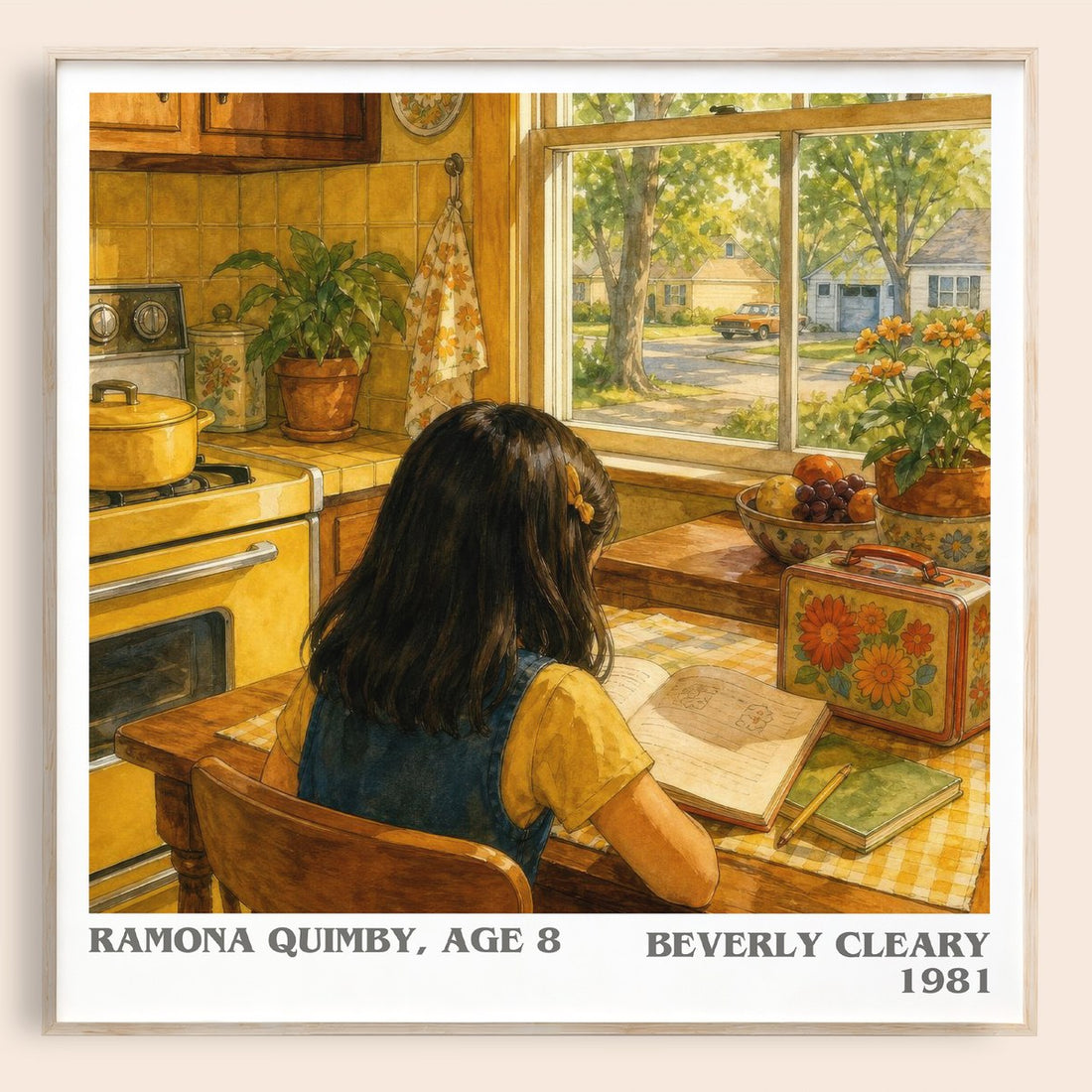 Ramona Quimby, Age 8 literary book poster by Beverly Cleary – framed literary art print