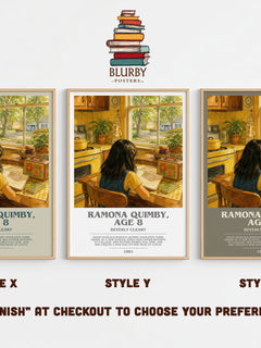 Ramona Quimby, Age 8 bookish print in frame leaning in hallway – childrens wall art