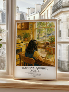 Ramona Quimby, Age 8 book cover poster colour and style options – Beverly Cleary book art