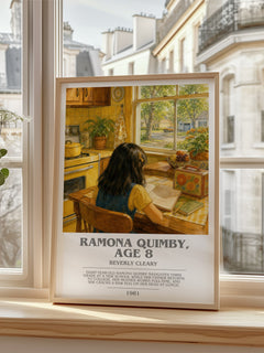 Ramona Quimby, Age 8 bookish poster colour and style options – Beverly Cleary book art