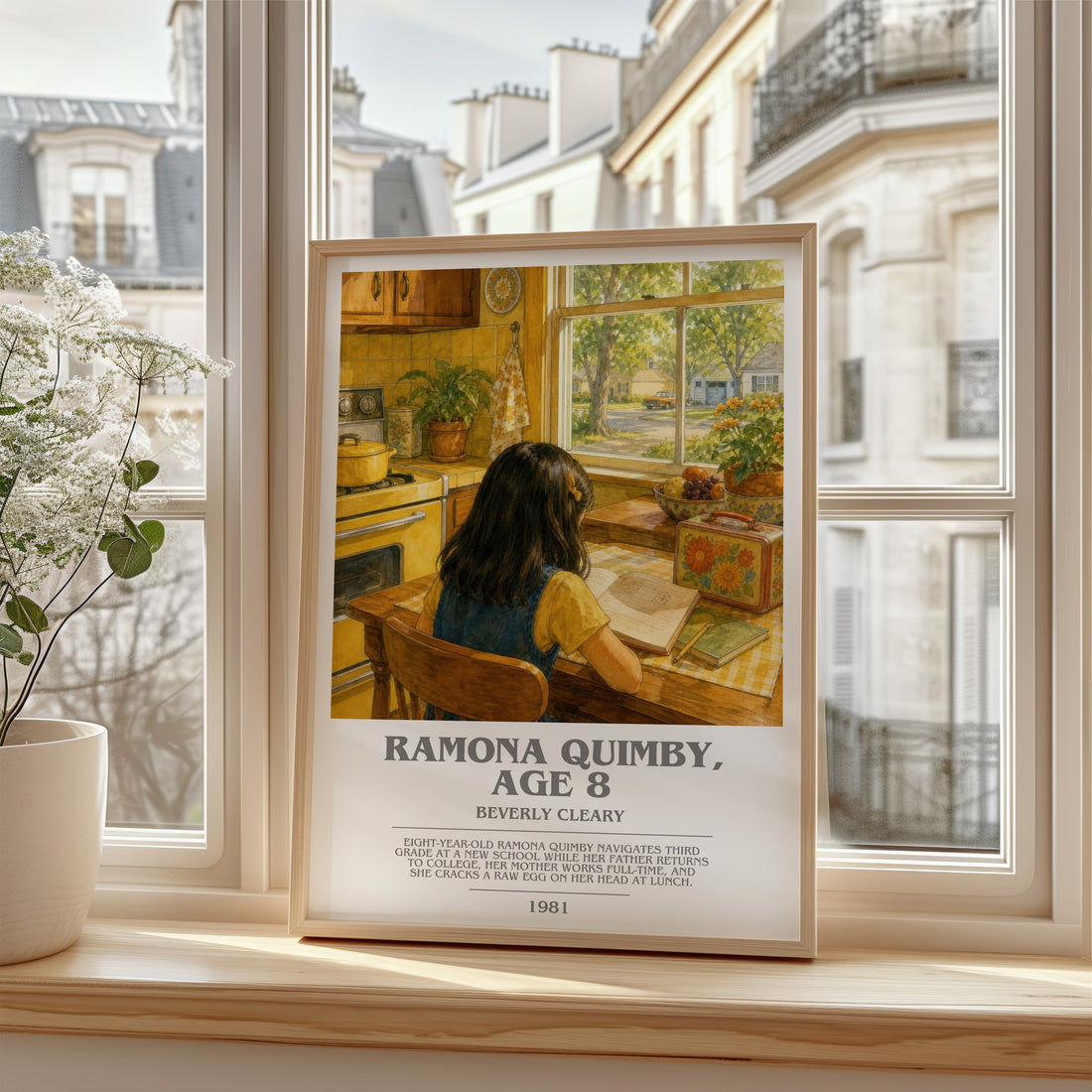 Ramona Quimby, Age 8 bookish poster colour and style options – Beverly Cleary book art