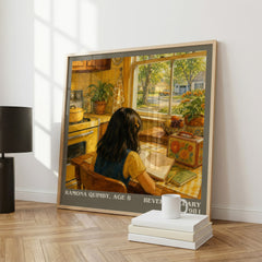 Ramona Quimby, Age 8 literary print framed by window – literary home decor