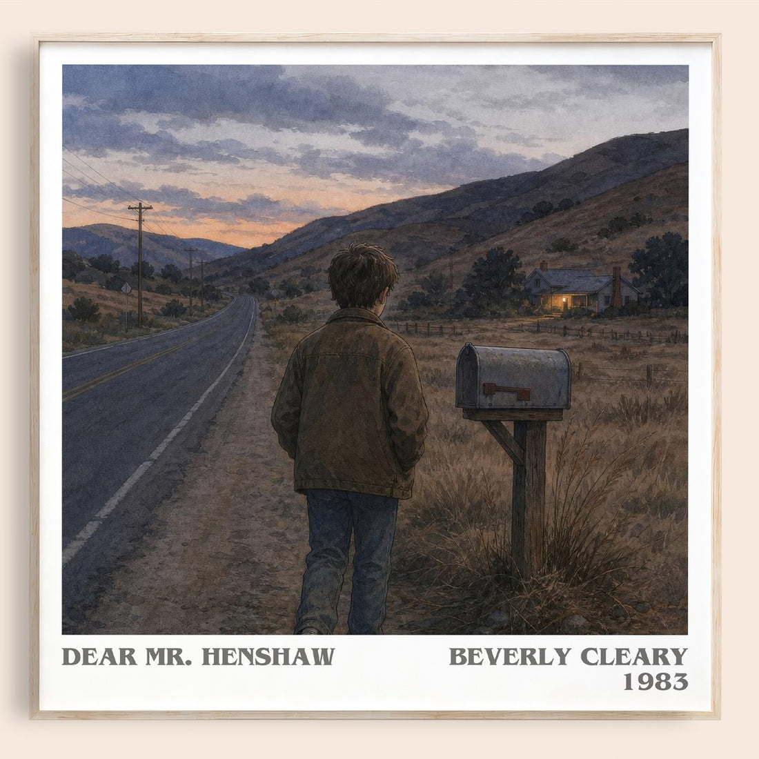 Dear Mr. Henshaw literary book poster by Beverly Cleary – framed literary art print