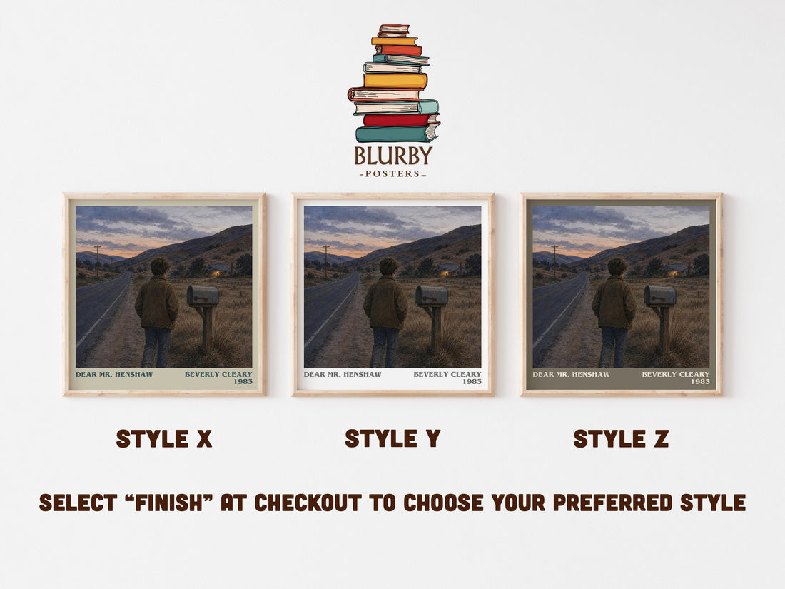 Dear Mr. Henshaw literary print in frame leaning in hallway – childrens wall art (mockup)