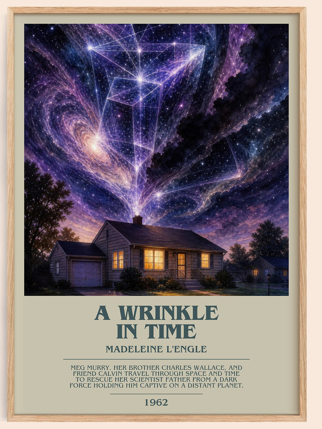 A Wrinkle in Time bookish book poster by Madeleine L'Engle – framed literary art print