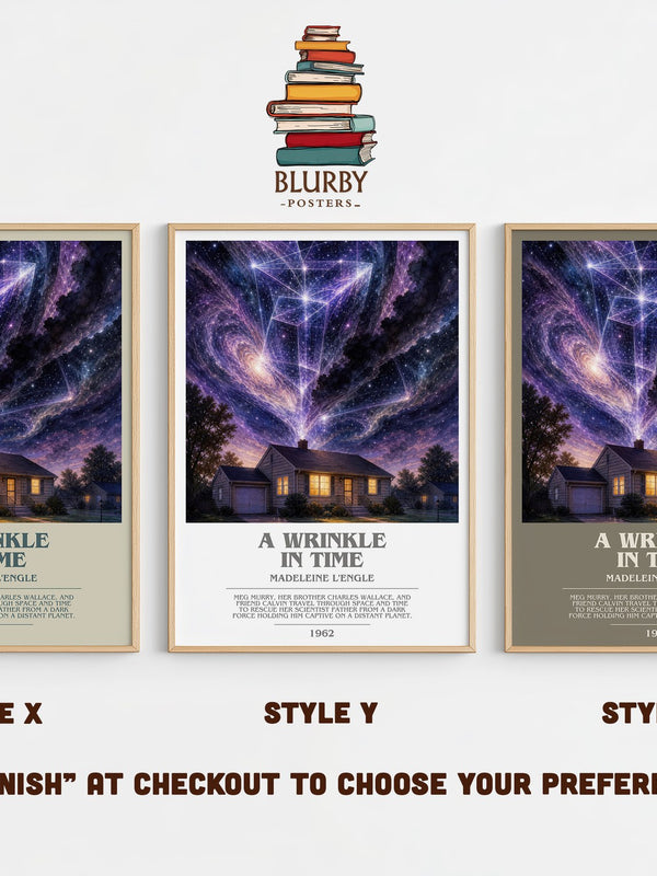 A Wrinkle in Time bookish print in frame leaning in hallway – sci fi wall art