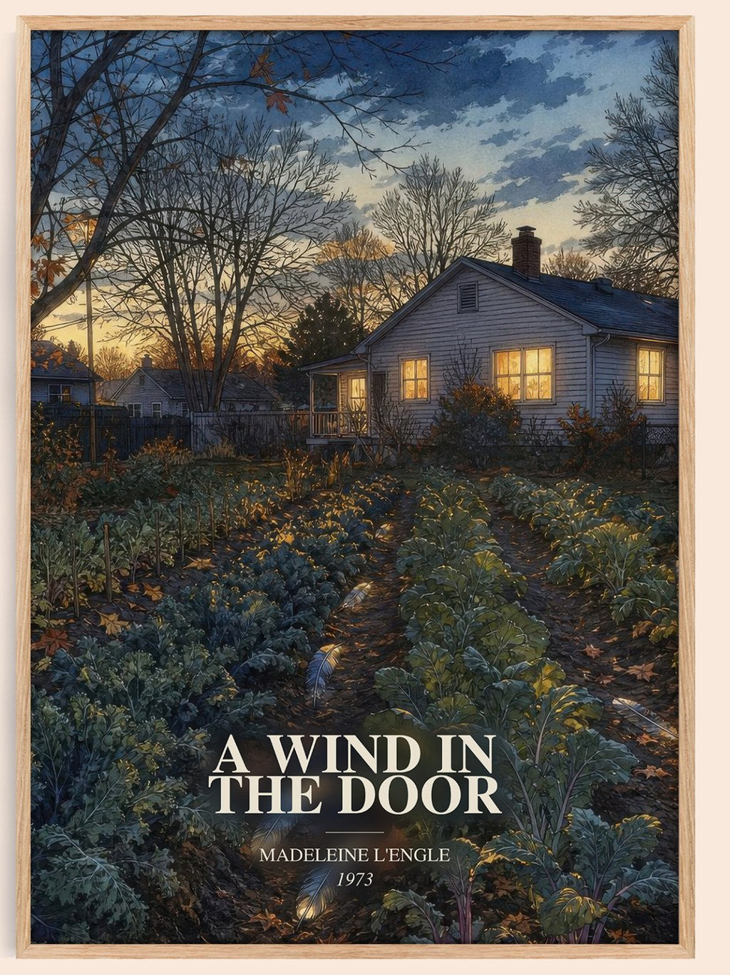 A Wind in the Door watercolour book poster by Madeleine L'Engle – framed literary art print