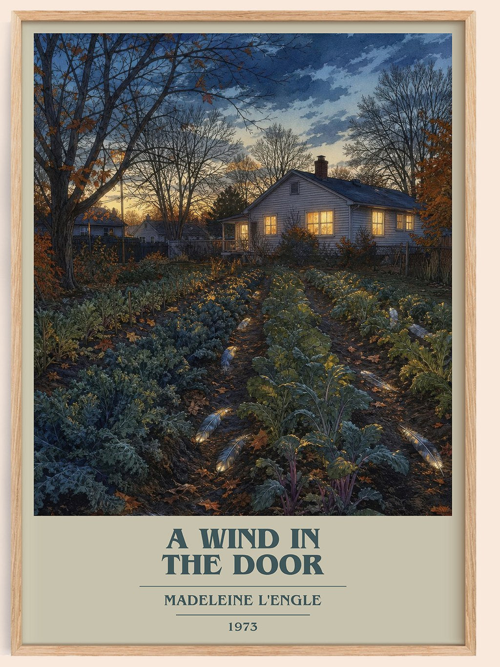 A Wind in the Door book cover book poster by Madeleine L'Engle – framed literary art print