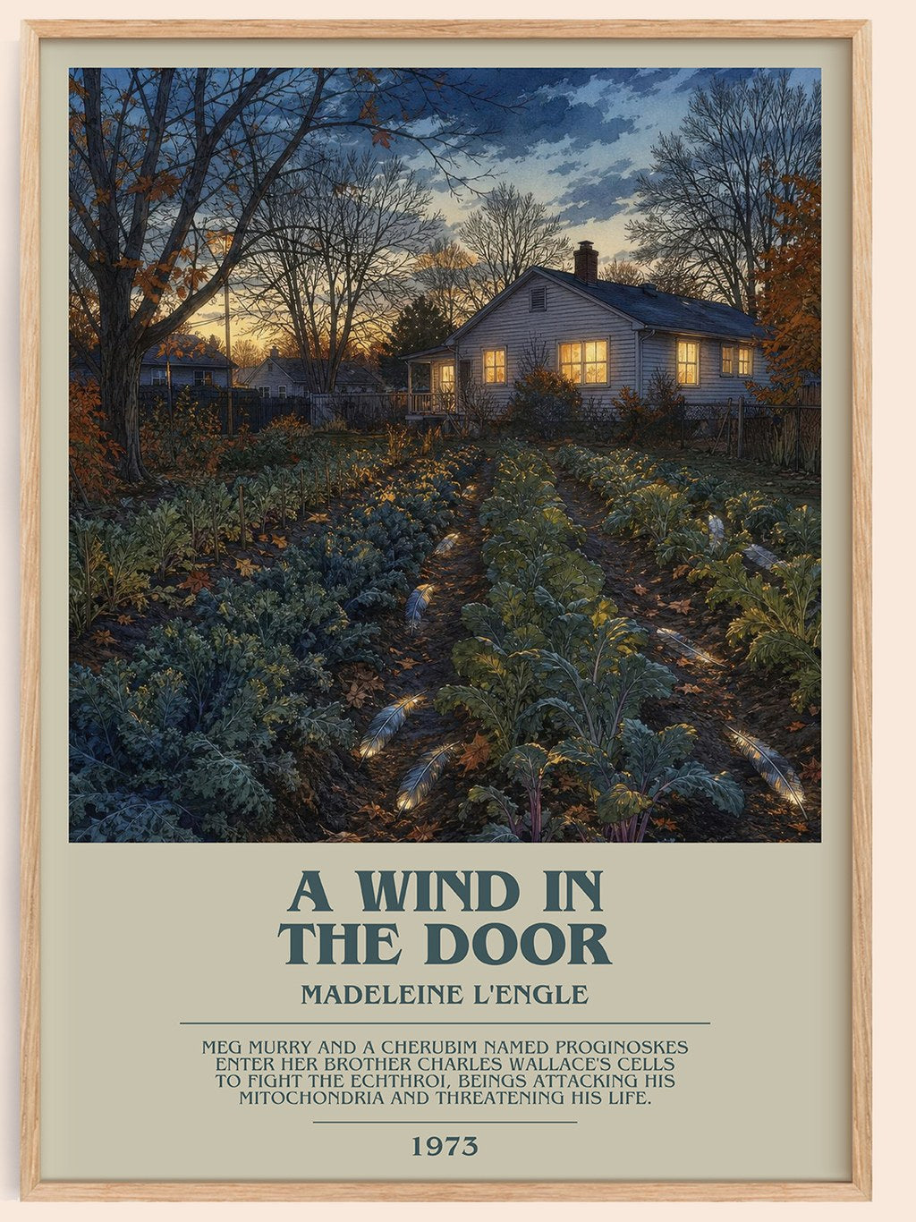 A Wind in the Door bookish book poster by Madeleine L'Engle – framed literary art print