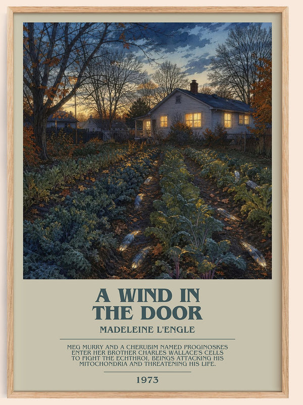 A Wind in the Door bookish book poster by Madeleine L'Engle – framed literary art print