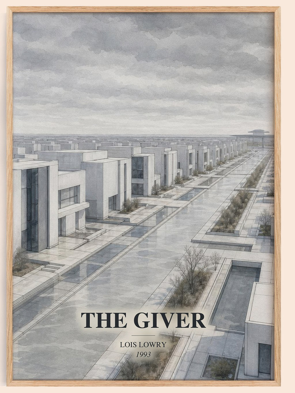 The Giver watercolour book poster by Lois Lowry – framed literary art print