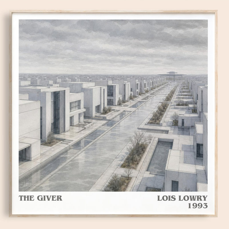 The Giver literary book poster by Lois Lowry – framed literary art print