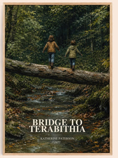 Bridge to Terabithia watercolour book poster by Katherine Paterson – framed literary art print