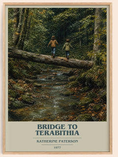 Bridge to Terabithia book cover book poster by Katherine Paterson – framed literary art print