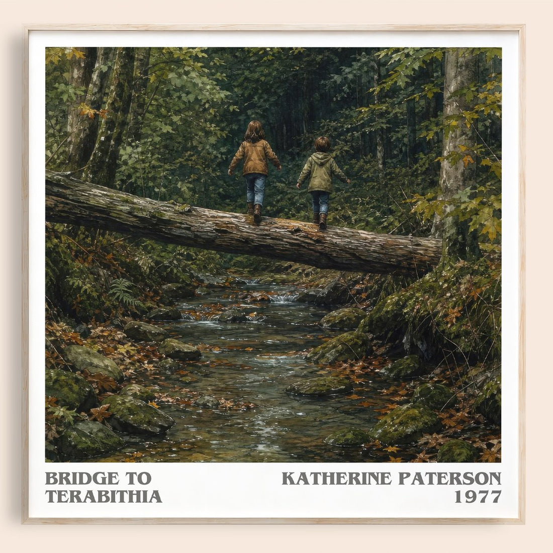 Bridge to Terabithia literary book poster by Katherine Paterson – framed literary art print