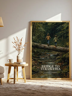 Bridge to Terabithia watercolour print in frame leaning in hallway – childrens wall art