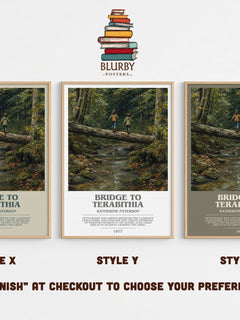 Bridge to Terabithia bookish print in frame leaning in hallway – childrens wall art