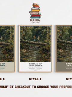 Bridge to Terabithia book cover print in frame leaning in hallway – childrens wall art