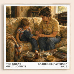 The Great Gilly Hopkins literary book poster by Katherine Paterson – framed literary art print