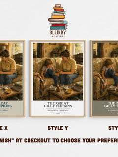 The Great Gilly Hopkins book cover print in frame leaning in hallway – childrens wall art
