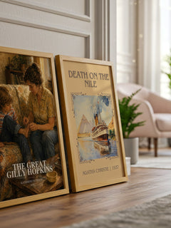 The Great Gilly Hopkins watercolour print framed by window – literary home decor