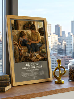 The Great Gilly Hopkins bookish print framed by window – literary home decor