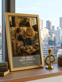 The Great Gilly Hopkins book cover print framed by window – literary home decor